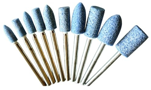 Rund Schleifstein Set, 10 Stück Schleifspitze Für Bohrmaschine, Schleifaufsatz Rund Schleifkopf, Schleifstift Geradschleifer Set Mit 4mm 5 Mm 6 Mm 8 Mm 10 Mm Schaft Für Hozlzz, Metall Und Kunststoff
