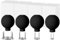 Set di 4 coppette con sfera di aspirazione in silicone, in vero vetro, contro pieghe e tensioni, coppette contro cellulite