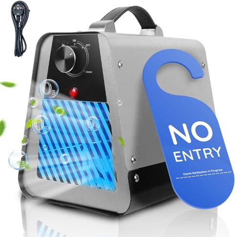 Generatore di Ozono Professionale 50000 mg/h, Purificatore d'Aria Deodorante per 300㎡, Macchina Ozono Alta Capacità O3 con Timer 120 Min, Ozonizzatore per Casa Ambienti, Auto, Uffici, Hotel