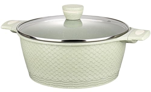 Antihaft Suppentopf 6,6L / 28 cm aus Aluminium mit Deckel & Induktionsboden | Großer Kochtopf für Induktion, Gas, Ceran, Elektro | 100% PFAS/PFOA-frei | 6,6L Topf für Suppen, Pasta, Gemüse