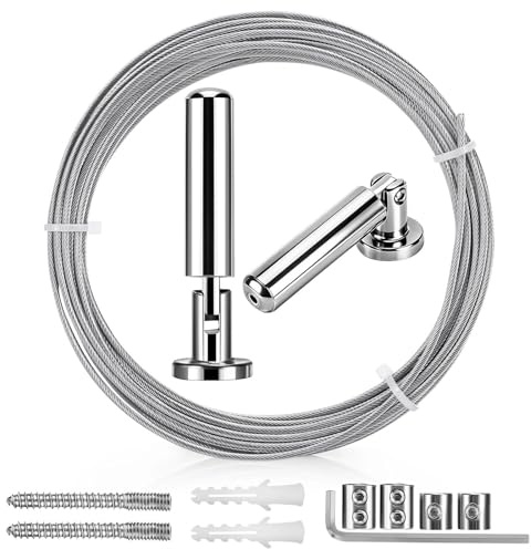 10m Asta Metallica per Tende, Filo per Tende in Acciaio Inossidabile, Cavo Stendibiancheria Metallico, Per Stendibiancheria, Filo di Tensione, Per foto, Tende da Doccia
