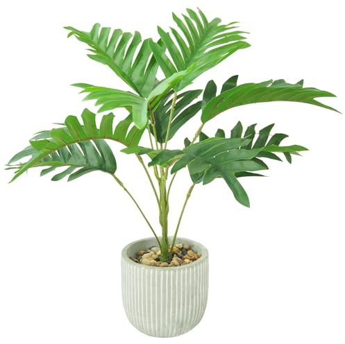 Leixi Artificial Plants,36cm Adjustable Fake Plants with White Ceramic Pot | Ideal for Window,Living Room,Desk,Office,Indoor Outdoor Decor