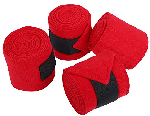 Vendaje para Pata de Caballo, 4 Piezas, Accesorios de Envoltura de Forro Grueso Antideslizante para Comodidad y Protección, Rojo, 11x300CM