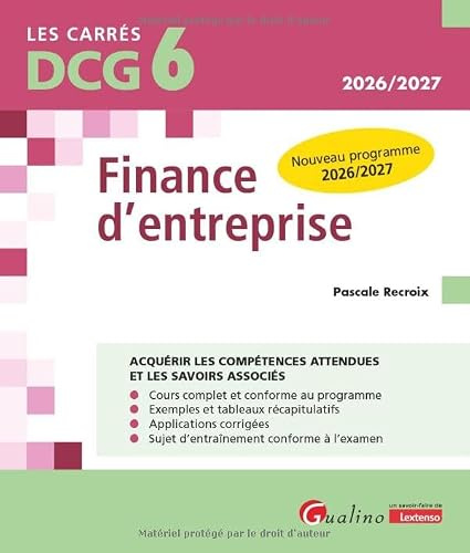 DCG 6 - Finance d'entreprise: Nouveau programme 2026/2027