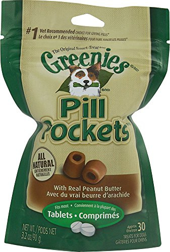 Greenies Tablet Dog Pill Pocket | Peanut Butter 30 Count - Pack of 2
