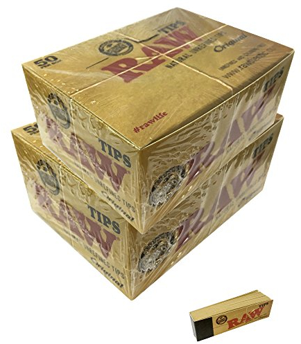 100 x RAW Original Rolling Roll Paper Tips Filter Chlorine Free Roach Card Book