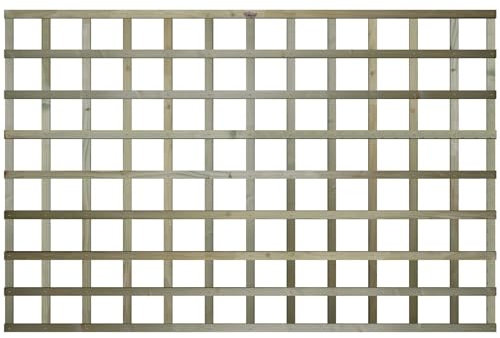 Premier Flat 6x4ft (W: 6ft x H: 4ft) Frameless Rough-Sawn Square Trellis Pressure-Treated Garden Panel with 100-120mm Squares Fence Topper/Wall Art Width 1828mm x Height: 1200mm