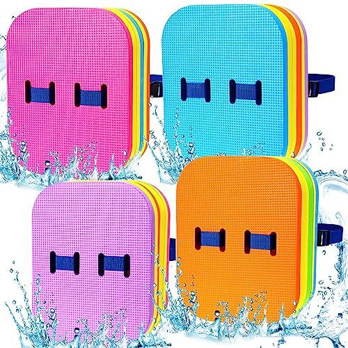 4 Pcs Summer Kid Back Float Safety Swim Trainer 3 Layers Swimming Bubble Secure Clip Buckle Toddler Floaties with Adjustable Swim Belt Waterproof Swim Training Equipment for Children Sport Pool Lesson