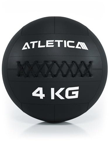 Atletica WallBalls | 4-12kg | Aus strapazierfähigem Kunstleder | Für Wurfübungen und zur Kräftigung der Rumpf- und Tiefenmuskulatur | Ø 35 cm Größe 4 kg