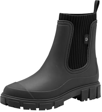 Jana bottines femme à enfiler vegan, Black Uni, 41 EU