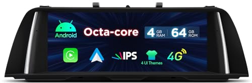 XTRONS 10.25 Car Stereo Android Octa Core 4+64GB for BMW 5 Series F10/F11 (2011-2012) w CIC Touch IPS Screen GPS Navigator iDrive System Retained, w 4G LTE CarAutoPlay Android Auto Support AHD Camera