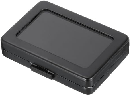 PATIKIL Scatola Portagioie In Vetro 3.1x2.2x0.6 Pollici, Scatole Per Diamanti Con Coperchio In Vetro E Spugna Per Gemme Monete Spille Distintivi Pietre Grezze, Nero