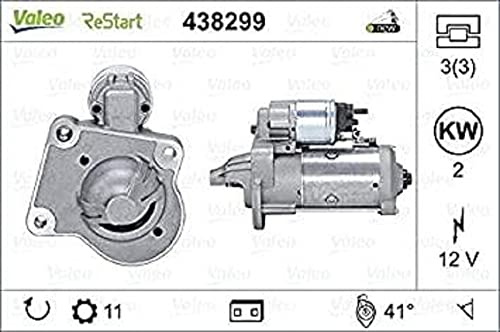 VALEO 438299 Démarreur Puissance nominale: 2 kW Stop & Start: YES Nombre de dents: 11 dents Tension: 12 V Sens de rotation: CLOCKWISE