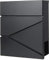 Parrency Metal Wall Mounted Letterboxes with Key Lock, Large Mail Box with Newspaper Compartment, Black, 13 x 14 2/5 x 4 1/5