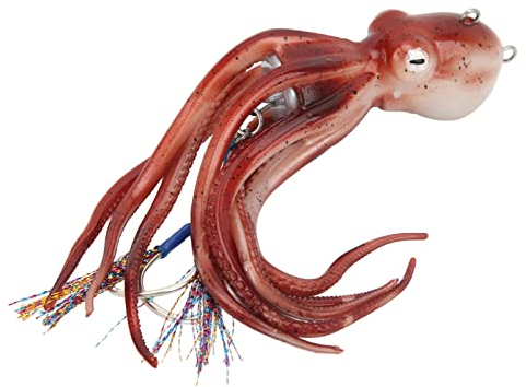 RiToEasy Sports Angeln Octopus Köder mit Künstlicher Spray Tinte, Rot, 300g