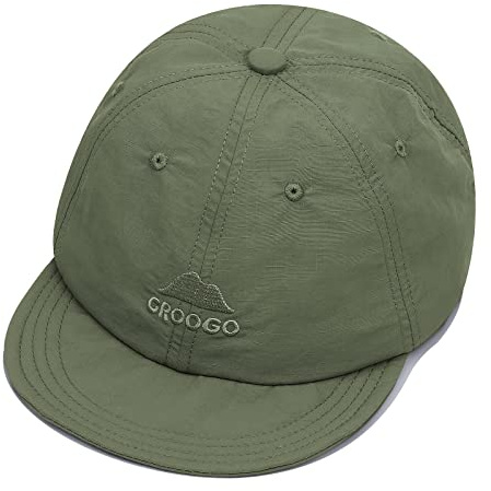 Clakllie Flat Brim Baseball Cap Gentft Short Bill Keps Nylon Vattentät Snapback Cap Low Profile Dad Hat Snabbtorkande, sköldpaddor Fitted Cap, ASB02-grön, En Storlek