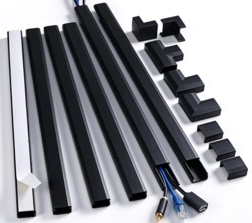 ZhiYo 95in Wall Cord Cover Kit with Complete Accessories, Black Cord Hider