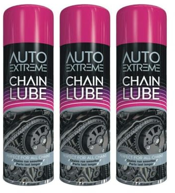 GSV Essentials Chain Lube Spray Paint, Reducing Friction, Rust and Corrosion, Long-Lasting, Ideal for Cycling, Motorcycles, Quick-Drying Formula, Lawn Equipment, 250ml, (3 Pcs)