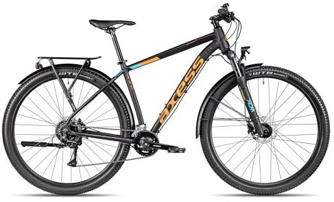 Axess Sandee DX ATB Mountainbike | MTB-Hardtail | 16-Gang Schaltung | hydraulische Scheibenbremsen | Straßenausstattung, Farbe:matt Black, Rahmengröße:21 Zoll