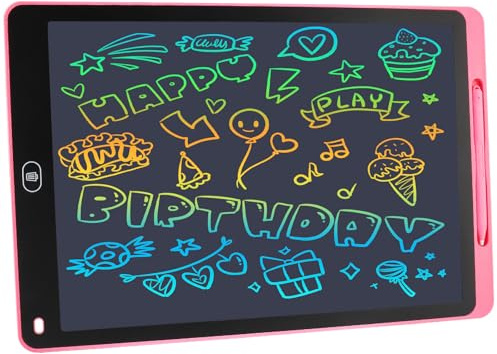 Foydream Tablero de Escritura LCD,Pizarra Borrable Niños de 16 Pulgadas con Cierre y Función de Eiminación, Borrables Y Reutilizables,Pizarra Magica para Niños 3-12 Años de Juguetes y Regalos,Rojo