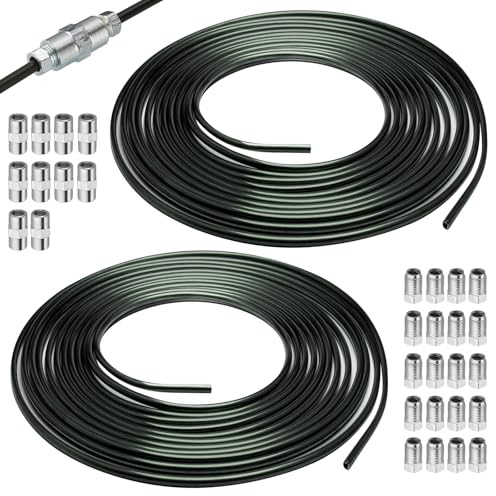 Set di tubi del freno in acciaio, 10 m Ø 4,76 mm rivestito in pvf, tubo del freno rame rivestito in rame, per riparazione sistema di frenatura auto (2 × 5 m)