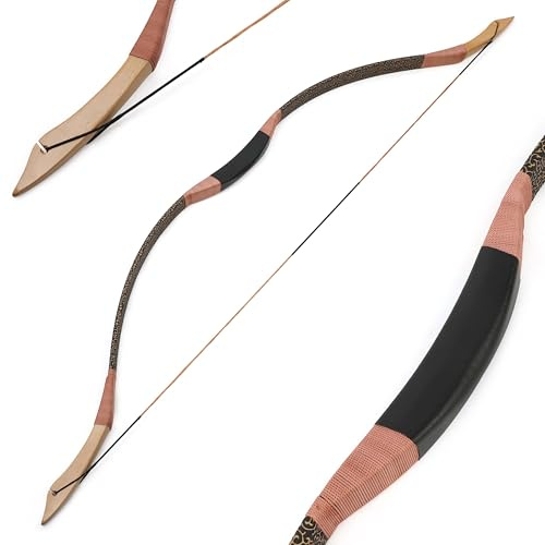 Poearcus Arco tradizionale retrò da 100 libbre per la caccia Lunghezza massima di trazione 31 pollici Alta precisione e lunga gittata per la caccia e le competizioni di tiro