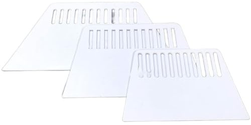 FACAIIO Lot de 3 plaques trapézoïdales pour grattoir en plastique, 165 à 26 cm de large avec bords arrondis, papier peint, travaux manuels, sérigraphie