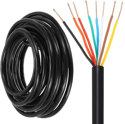 sourcing map 18/8 Sprinkler Wire, 91cm/30ft 18 Gauge 8 Conductor Solid Irrigation Wire, PVC Jacket Sprinkler Cable for Underground Irrigation System, Field Central Control System, Thermostat