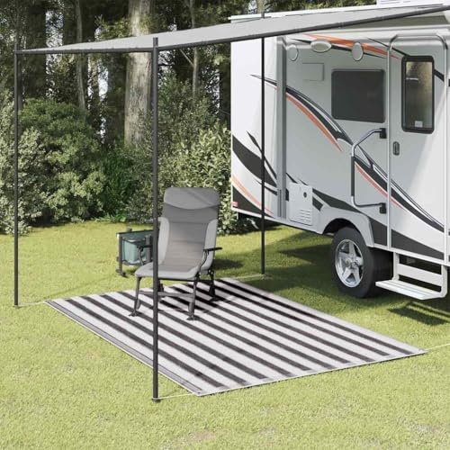Boltkex Alfombra para tienda de campaña, 250 x 200 cm, antracita y blanco, de HDPE, resistente a la intemperie, con ojales, transpirable, para camping, senderismo, exterior, festival, vivac y tienda