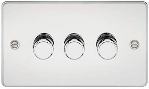 Knightsbridge FP2183PC Flat Plate 3G 2 Way 10-200W (5-150W LED) Trailing Edge dimmer - Polished Chrome