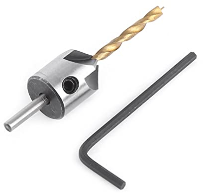 Senker Bohrer Set, Holzbearbeitung Reibahle Kohlenstoffstahl Holzbearbeitung Senkbohrer Set mit Inbusschlüssel(3.5mm)