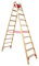 Euroline Holz Comfort-Stufenstehleiter mit Eimerhaken und Werkzeugablagetasche Nr. 10577-2x10