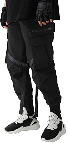 Niepce Inc Pantalon Cargo Japonais Streetwear Techwear avec Motif pour Homme, Noir, Taille L