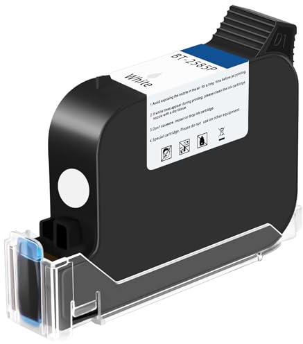 OLYBSJET Reemplazo Original del Cartucho de Tinta de Secado Rápido Solvente para BT-HH6105B2 Impresora de Inyección de Tinta Portátil (Blanco)