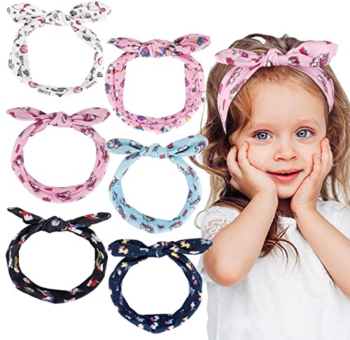 BETESSIN 6pz Fasce Elastiche Unicorno per Capelli Bambina Ragazza Bimba Fascia per Capelli Turbante Elastiche Accessori Copricapo Decorazione Fasce per Capelli Unicorno Bambina Ragazza