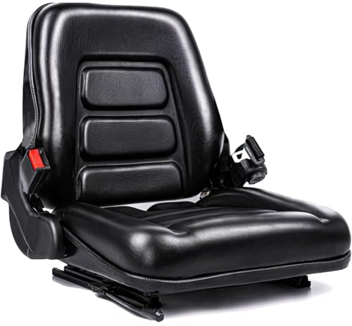 SEATIN Universellt gaffeltrucksäte, traktorsäte, med mikrobrytare och säkerhetsbälte, för traktor, gräsklippare, skidladdare, teleskophanterare, grävmaskin, grävmaskinsschaktare