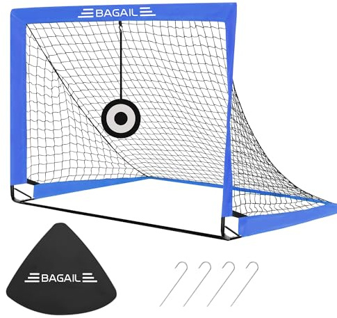 BAGAIL Football Goal with Target, Football Net with Ground Pegs & Carry Bag