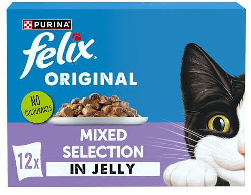 FELIX Original Mixed Selection in Jelly Wet Cat Food 12x85g (Pack of 4)