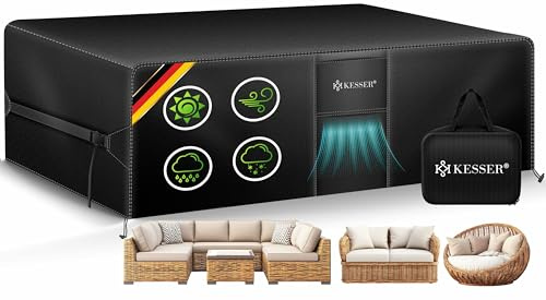 KESSER® Gartenmöbel Abdeckung 170cm x 94cm x 71cm | Abdeckplane winddicht winterfest wasserdicht für Gartentische 420D Oxford Schutzhülle für Terrassenmöbel | UV- & Regenschutz mit Belüftungsöffnung