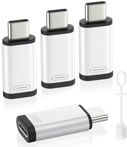 MoKo Adattatore da Lightning a USB C per iPhone Air 17 16 15 Pro Max Plus, iPad Pro/Air, Galaxy, 4PZ Adattatore iPhone a USB C Supporto per Ricarica Rapida 36W, Non per Auricolari/OTG, Bianco/Nero