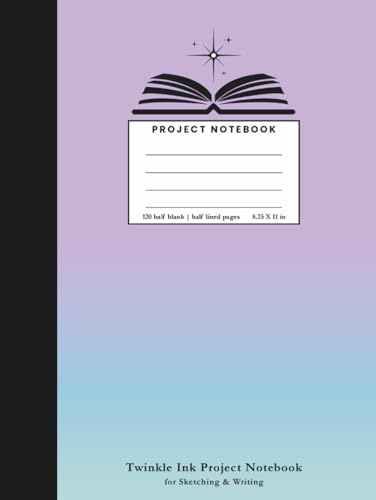 Ocean Lilac | Project Composition Notebook: Half Lined | Half Blank