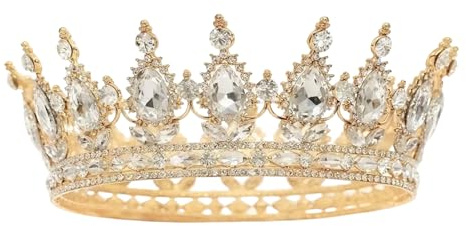 Ruvan Couronne Baroque En Cristal, Diadème Rond, Pour Anniversaire, Concours De Beauté,carnaval, Mariage, Bal, Fête Accessoires Pour Cheveux, Les Mariages, Les Fiançailles Et Les Occasions Spéciale