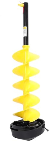 ViaGasaFamido Ice Drill Auger, Yellow Cordless Electric Drill, Hard Alloy Steel, 85cm Length for Ice Fishing Enthusiasts, 8in Diameter