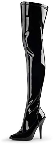 Higher-Heels PleaserUSA Overknee-Stiefel Seduce-3000 Lack schwarz Gr.40