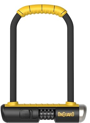 OnGuard Bulldog Combo STD U-Lock – 13 mm Hardened Steel Shackle (115 × 230 mm) – 4-Digit Resettable Combination, X2P Double Bolt Lock, Rubber-Coated Crossbar & Mount Bracket