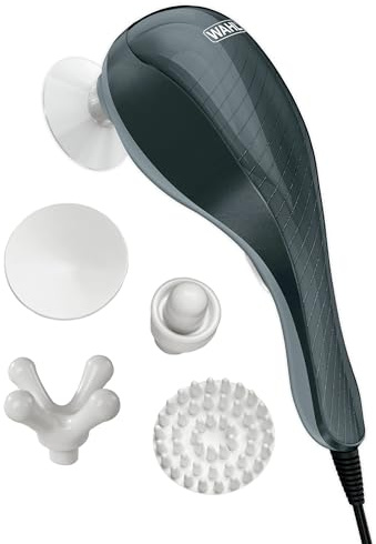 Wahl Soothing Vibration Corded Massager with 4 Attachment Heads, 2 Speed Massage Tool for Pressure & Pain Relief on The Face, Neck and Head, FSA Eligible, Model 4120-600