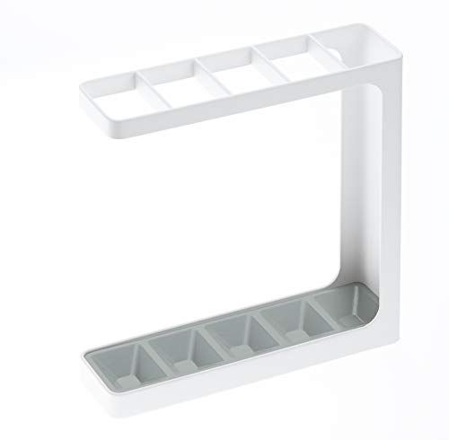 Yamazaki 7930 GRIND Schirmständer, weiß, Stahl/Polypropylen, minimalistisch, 23.5 x 6.5 x 24.3 cm
