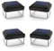 Green Blue GB127 LED Solarlampe Zaunpfahl Gartenlicht mit Dämmerungssensor Warmweiß 4000K Akku (Schwarz, 4 Stück 80x80 mm)