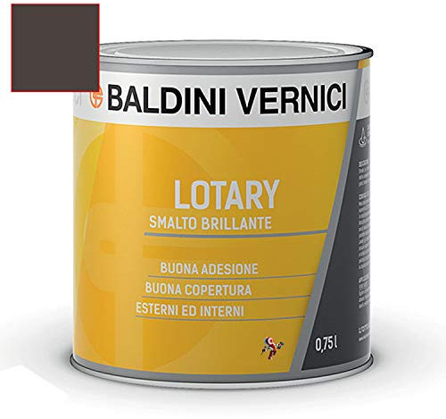 Smalto Lotary Baldini Vernici 750 ml vari colori smalto per legno e ferro smalto per interni e esterni (TESTA DI MORO 143)