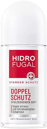 Hidrofugal Doppel Schutz Roll-on (50 ml), starker Anti-Transpirant Schutz gegen stress- und hitzebedingtes Schwitzen, Deo für starken Schutz ohne Ethylalkohol